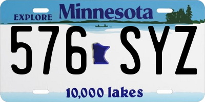MN license plate 576SYZ