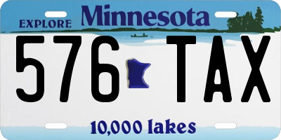 MN license plate 576TAX
