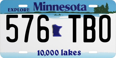 MN license plate 576TBO
