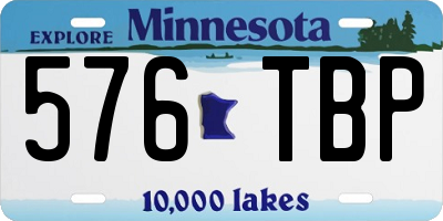 MN license plate 576TBP