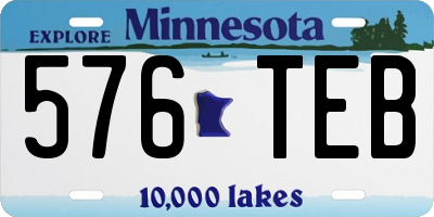 MN license plate 576TEB
