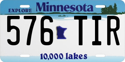 MN license plate 576TIR