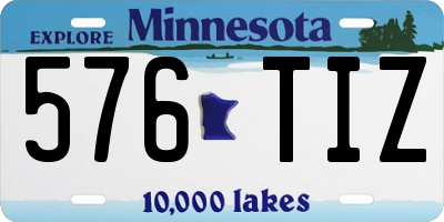 MN license plate 576TIZ