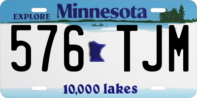 MN license plate 576TJM