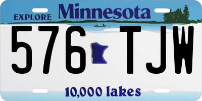 MN license plate 576TJW