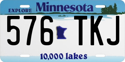 MN license plate 576TKJ