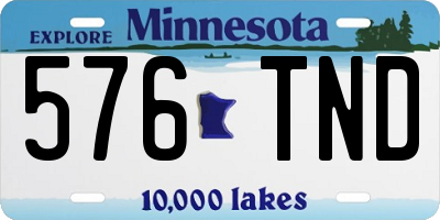 MN license plate 576TND