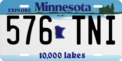 MN license plate 576TNI