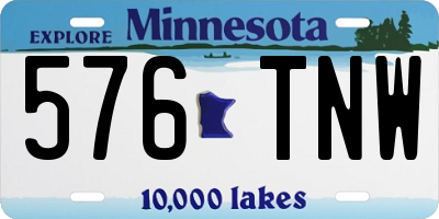 MN license plate 576TNW