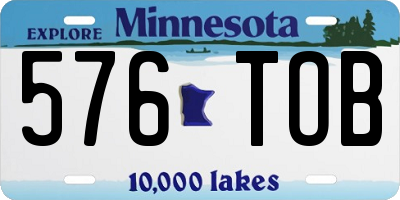 MN license plate 576TOB