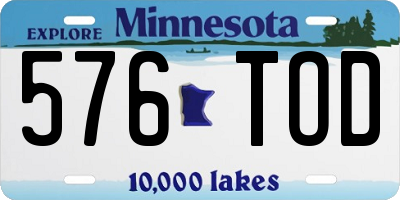MN license plate 576TOD