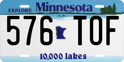 MN license plate 576TOF