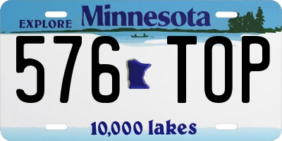 MN license plate 576TOP