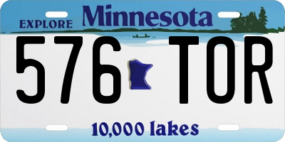 MN license plate 576TOR