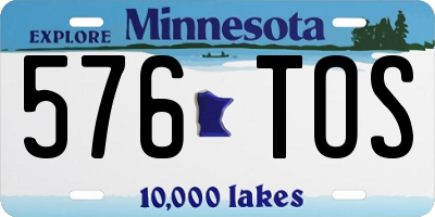 MN license plate 576TOS