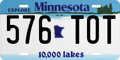 MN license plate 576TOT