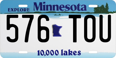 MN license plate 576TOU