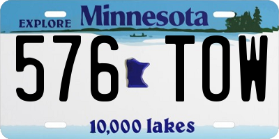MN license plate 576TOW