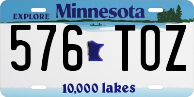 MN license plate 576TOZ