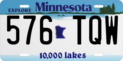 MN license plate 576TQW
