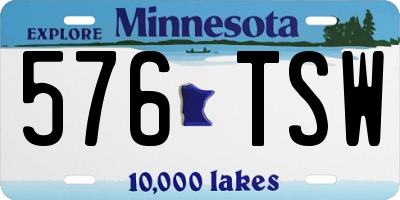 MN license plate 576TSW