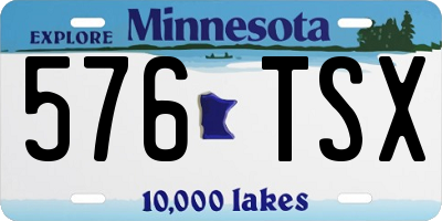 MN license plate 576TSX