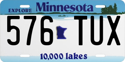 MN license plate 576TUX