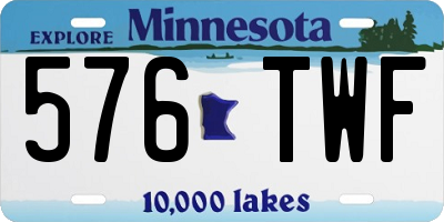 MN license plate 576TWF