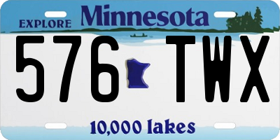 MN license plate 576TWX