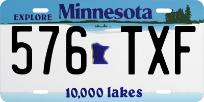 MN license plate 576TXF