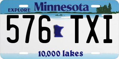 MN license plate 576TXI