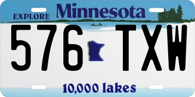 MN license plate 576TXW