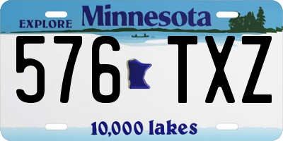 MN license plate 576TXZ