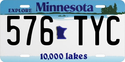 MN license plate 576TYC