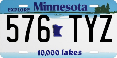 MN license plate 576TYZ