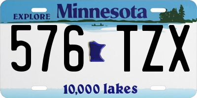 MN license plate 576TZX