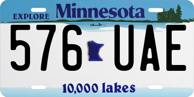 MN license plate 576UAE