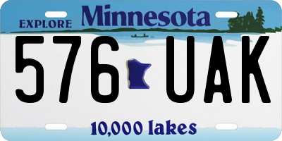 MN license plate 576UAK