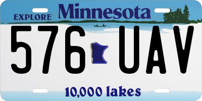 MN license plate 576UAV