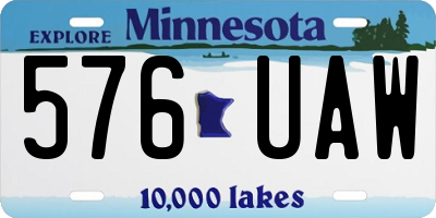 MN license plate 576UAW