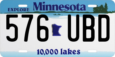 MN license plate 576UBD