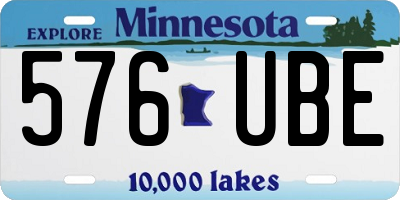 MN license plate 576UBE