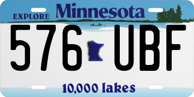 MN license plate 576UBF