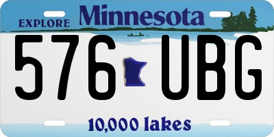 MN license plate 576UBG
