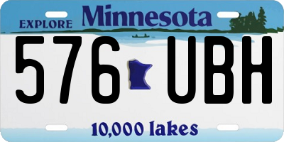 MN license plate 576UBH