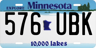 MN license plate 576UBK