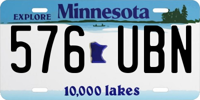 MN license plate 576UBN