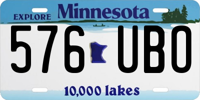 MN license plate 576UBO