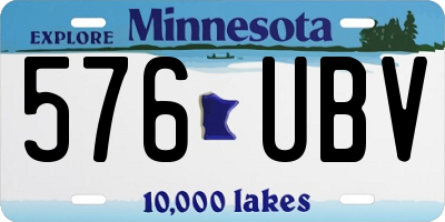 MN license plate 576UBV
