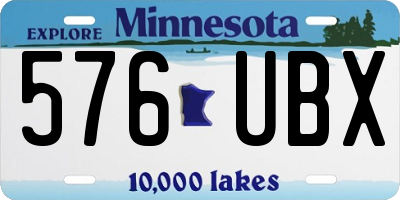 MN license plate 576UBX